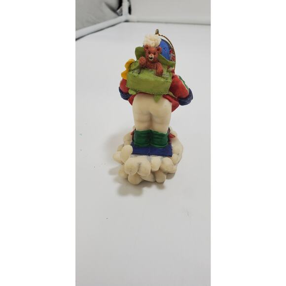 Skiing Christmas Snowman /w Teddy Bear In Backpack 3” Polystone Ornament - Picture 3 of 5